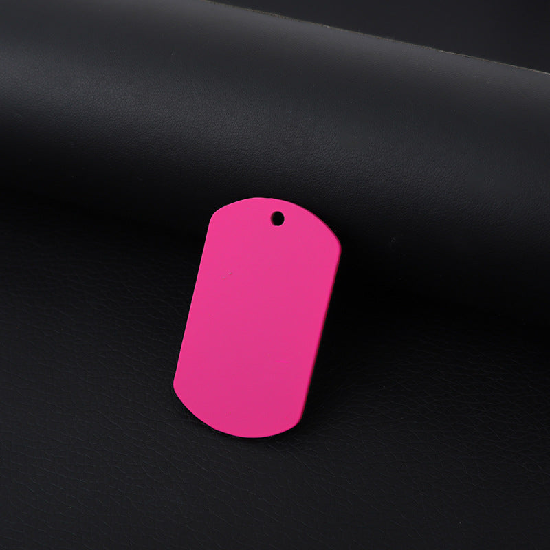 Stainless Steel Hang Tag Colored String Spray Paint Pet Dog Brand Dog Tag Color DIY Accessories