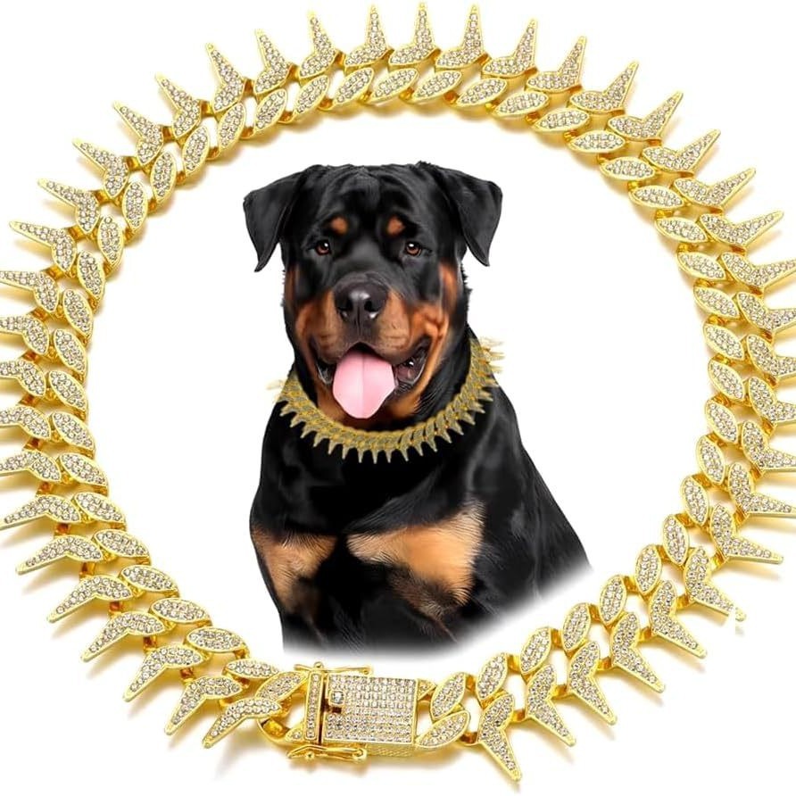 European And American Fashion Diamond Pet Neckband Necklace