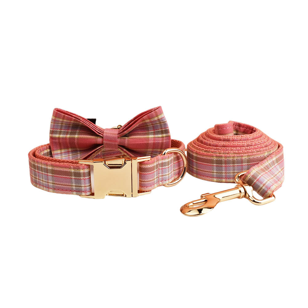 Plaid Pet Collar Traction Rope