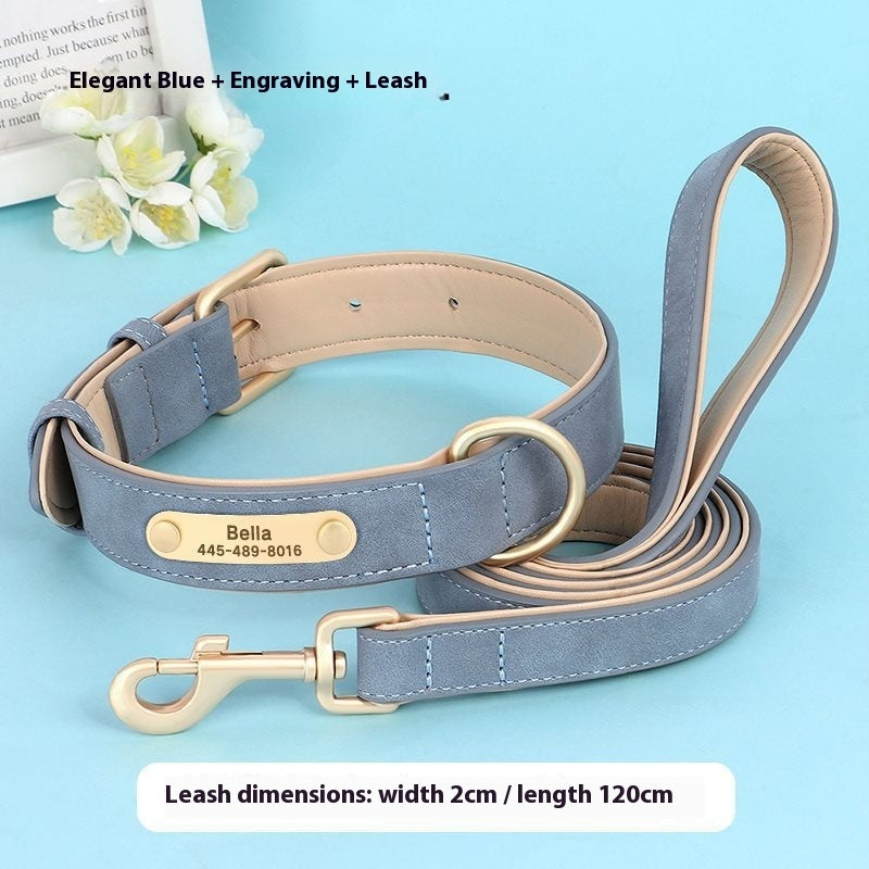 Creative And Versatile Double-layer Leather Pet Dog Collar
