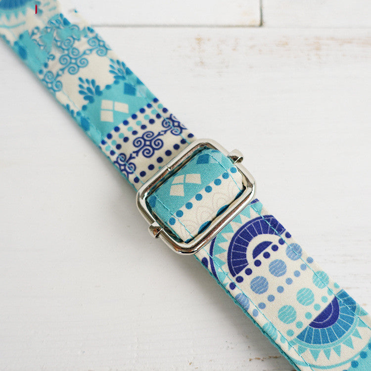 Pet blue flower collar handmade dog collar