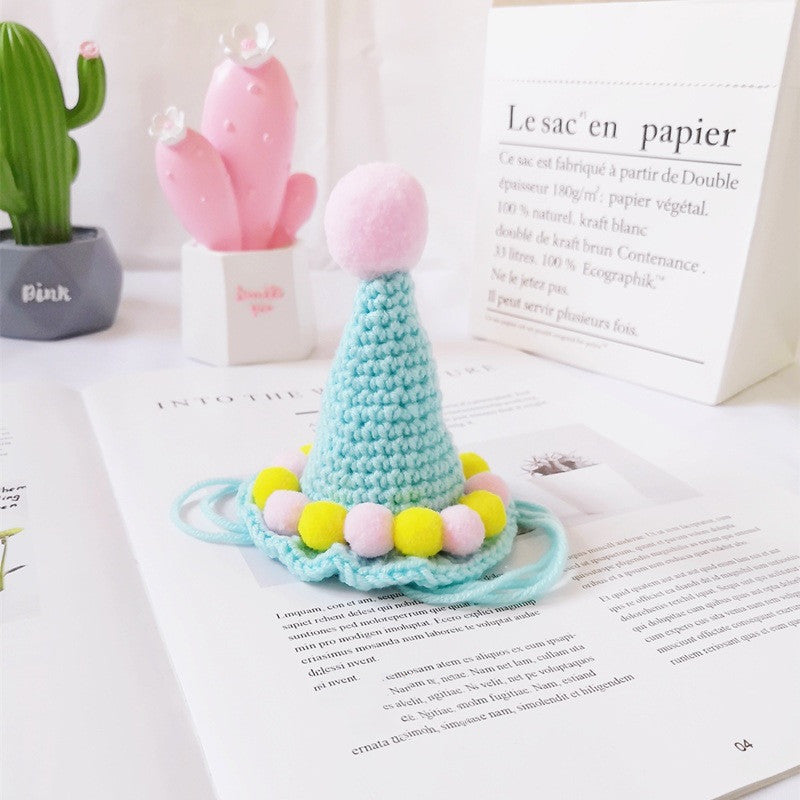 Pet Cute Ice Cream Knitting Wool Birthday Hat