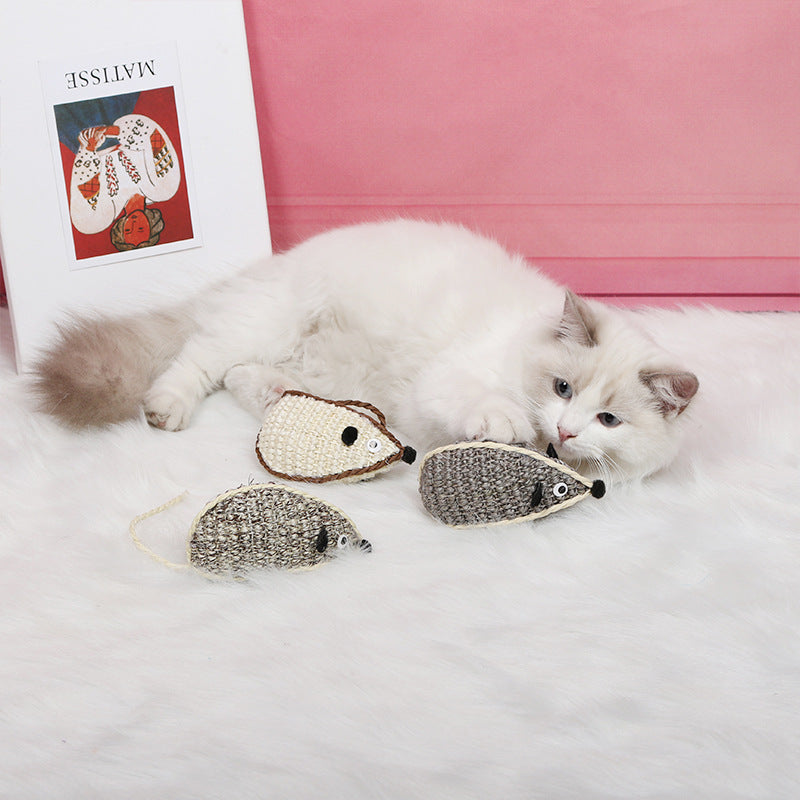 Cat Simulation Sisal Mouse Toy
