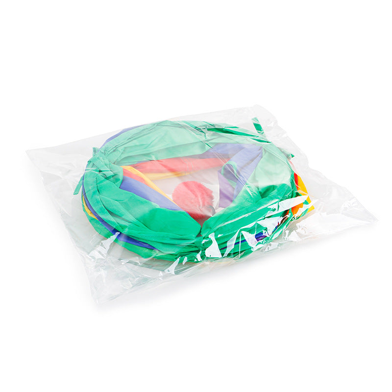 Collapsible Cat Channel Rolling Floor Dragon Color Cylinder Pet Toy Rainbow Cat Tunnel