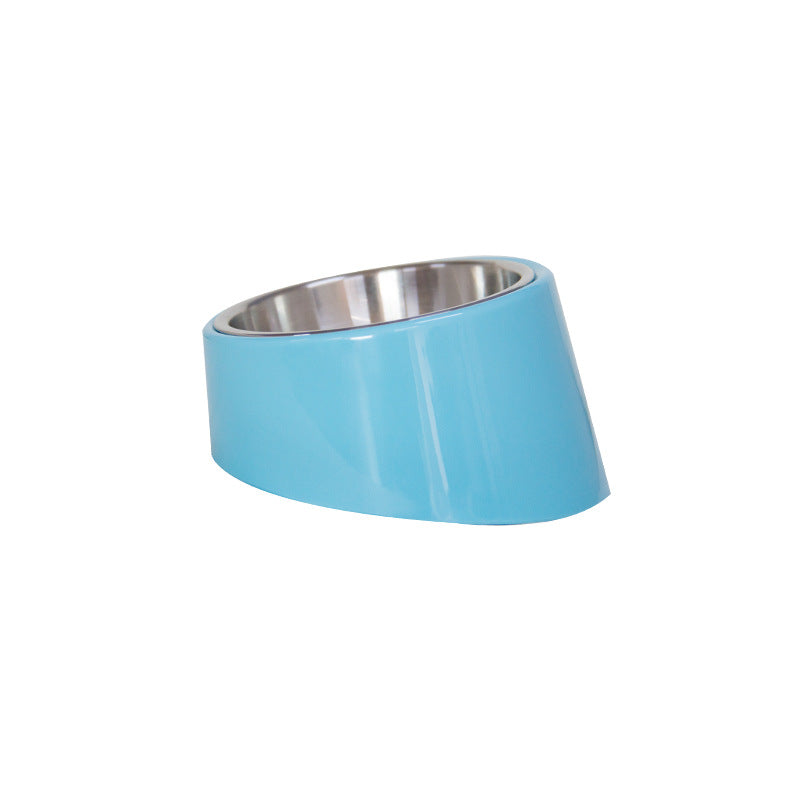 Inclined Bowl For Dogs Short-Mouth Food Bowl For Cats Stainless Steel Oblique Bowl For Dog Food
