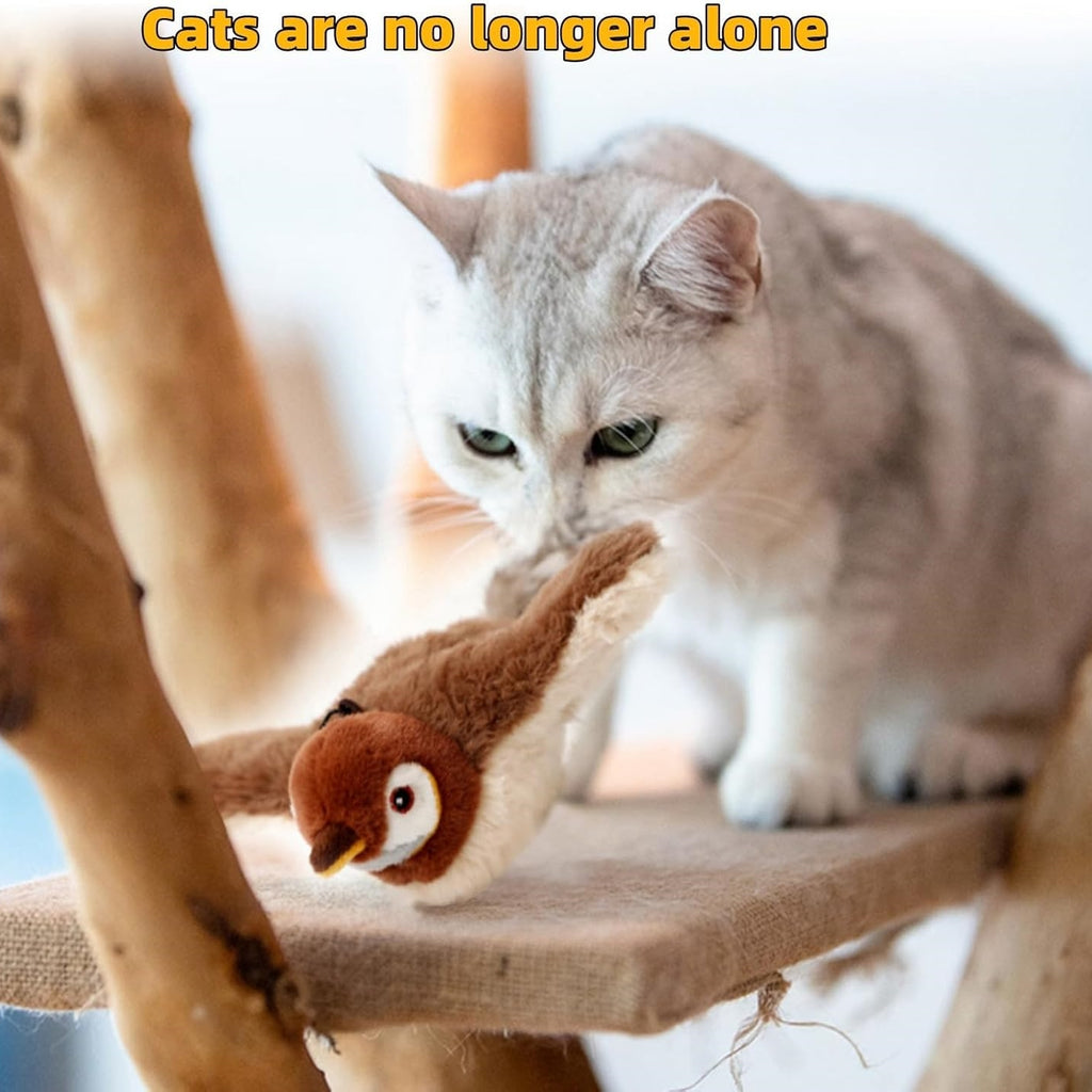 Interactive Chirping Bird Cat Toy, New Flying Interactive Flapping Chirping Bird Cat Toy, Flapping Bird Cat Toy For Indoor Bored Cats, Flapping Bird Cat Toy