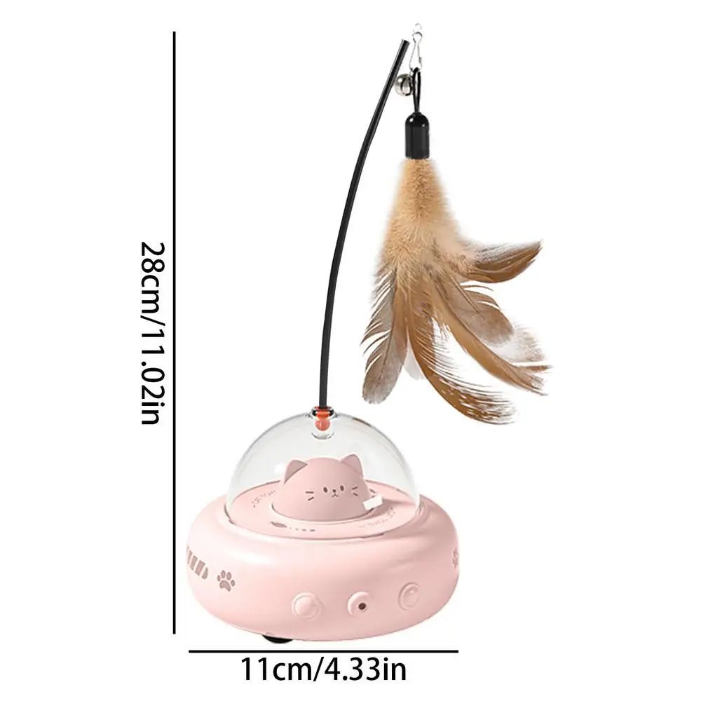 Electric Cat Interactive Toy Pet Toys With Feather Cat Teaser Wand Rechargeable Electric Sensing Pet Toys For Chasing Training