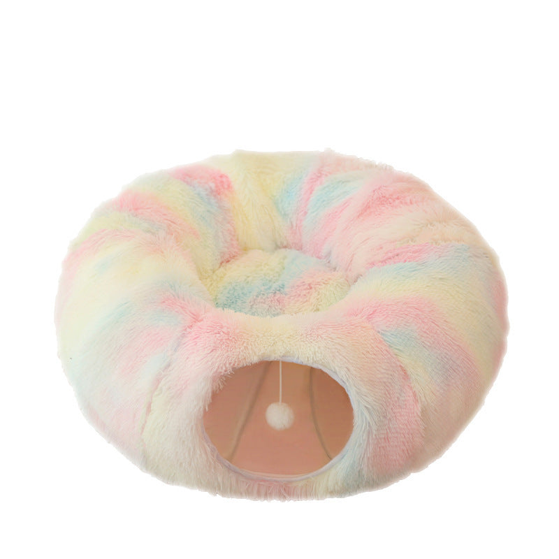 Plush Cat Bed, Cat Tunnel, Winter Warm Creative Pet Bed, Foldable Cat Passage, Dog Bed