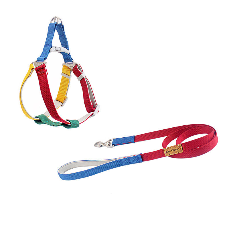Colorful Outdoor Chest And Back Hand Holding Rope Outing Dog Leash Pet Supplies