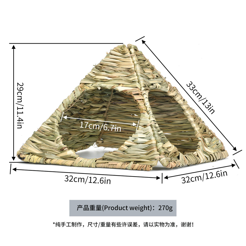 Pet Foldable Grass Hut Rabbit Nest