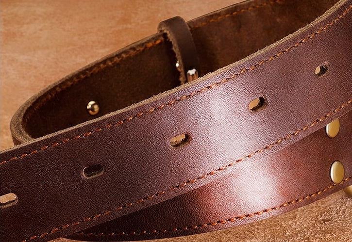 Genuine Leather Cow Leather Engraved Anti Loss Dog Collar