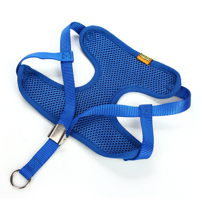 Dog Leash Breathable Mesh With Flash Diamond Nylon Pet Chest Back Leash