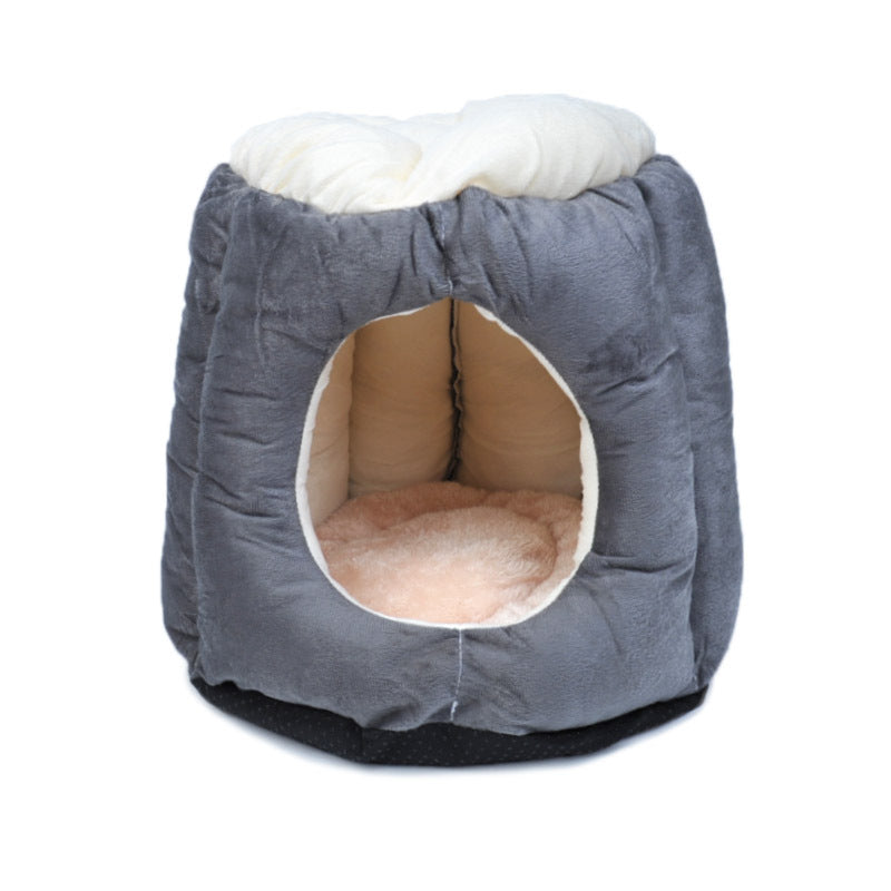Semi-enclosed cat tent pet nest