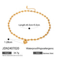 Stainless Steel Beaded Love Necklace 18k Golden Clavicle Chain
