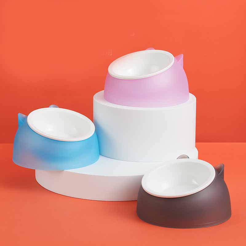 Simple Ceramic Tilting Anti-overturning Cat Food Bowl