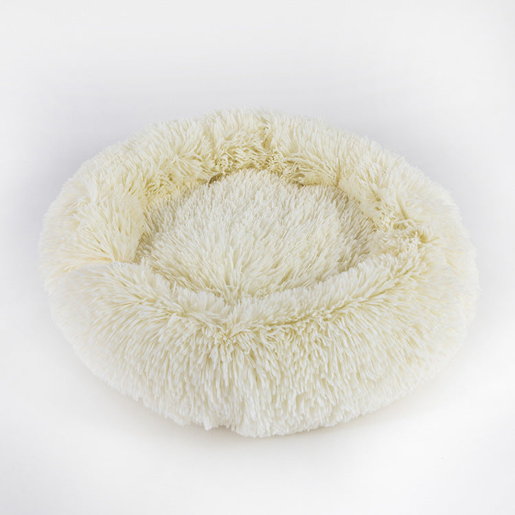 Plush Round Dog Bed Warm Winter Mat