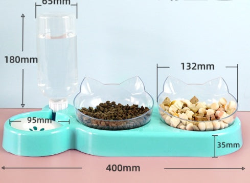 Dog Bowl Three Bowl Neck Guard Pet Feeder Automatic