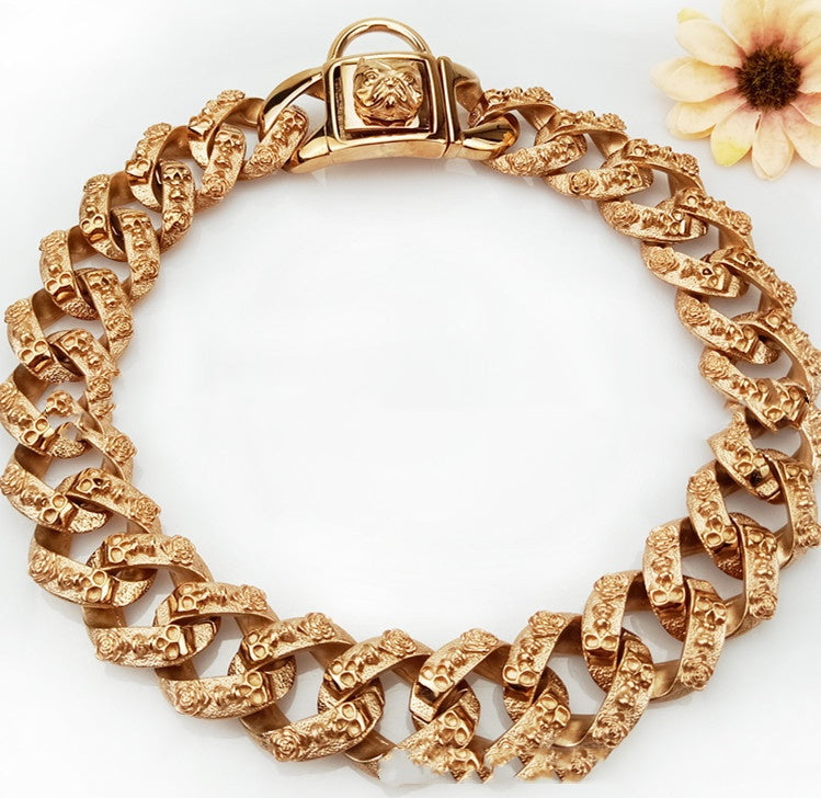 Stainless Steel Skull Dog Collar Necklace