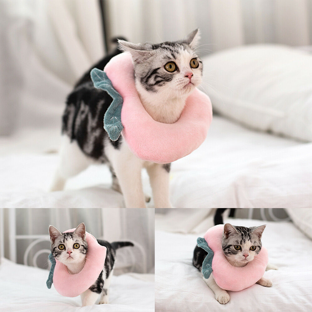 Adjustable Pet Neck Cone Recovery Pet Cat Recovery Collar Cat Soft Lemon Neck Cone Adjustable Pet E Collar After Surgery, Wound Healing Protective Cat Elizabethan Collar For Kitten & Puppy