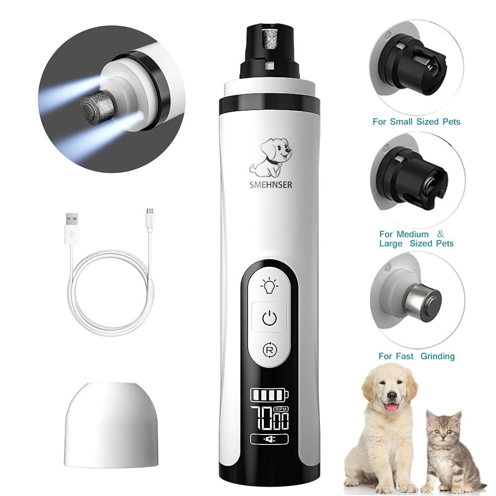 Pet Automatic Nail Piercing Device 3-speed LED Electric