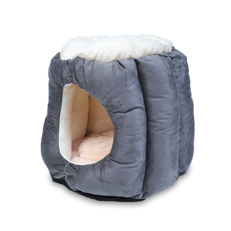 Semi-enclosed cat tent pet nest