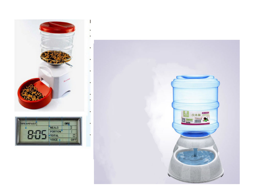 5.5L Automatic Pet Feeder with Voice Message Recording and LCD Screen Large Smart Dogs Cats Food Bowl Dispenser Black