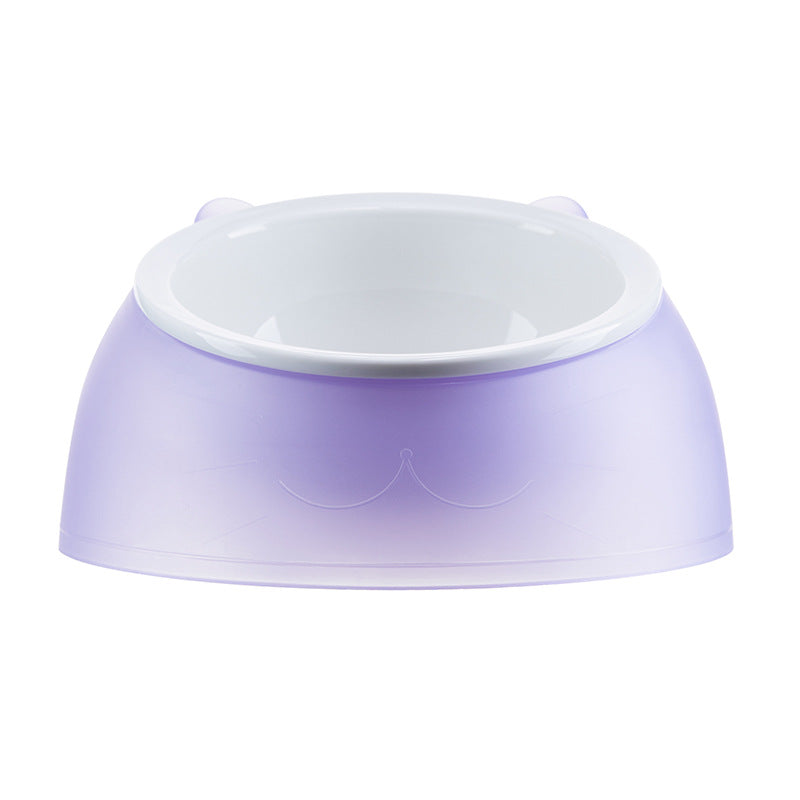 Simple Ceramic Tilting Anti-overturning Cat Food Bowl