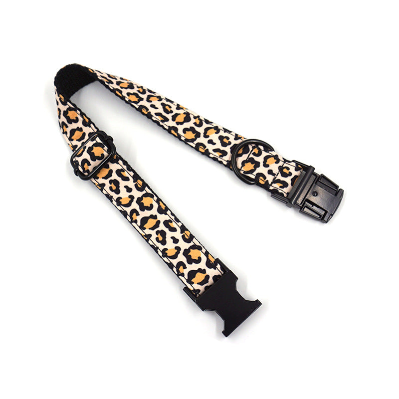 Pet Dog Black Buckle Collar Leash Set