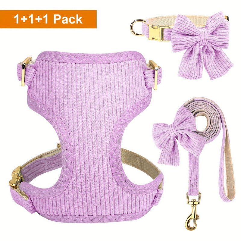 Collar Harness Traction Bow Pet Vest