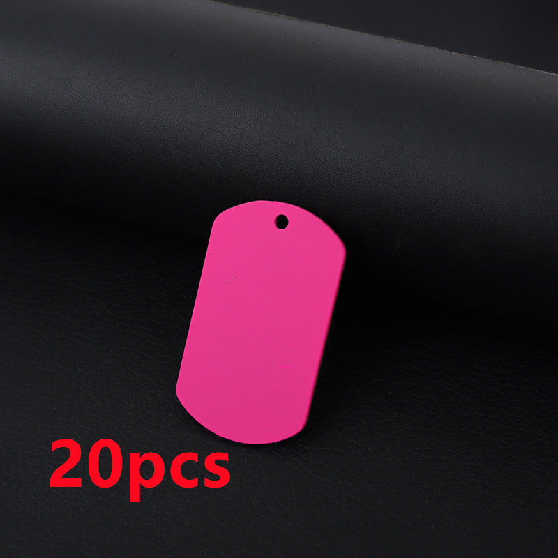 Stainless Steel Hang Tag Colored String Spray Paint Pet Dog Brand Dog Tag Color DIY Accessories