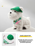 Babycare West Highland Plush Puppy Command Dog Scarf Hat Dog Clothes Set