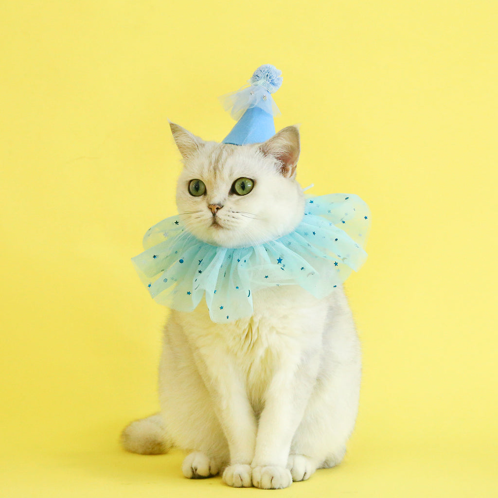 Pet Sequin Lace Bib Rhinestone Gauze Skirt Felt Hat