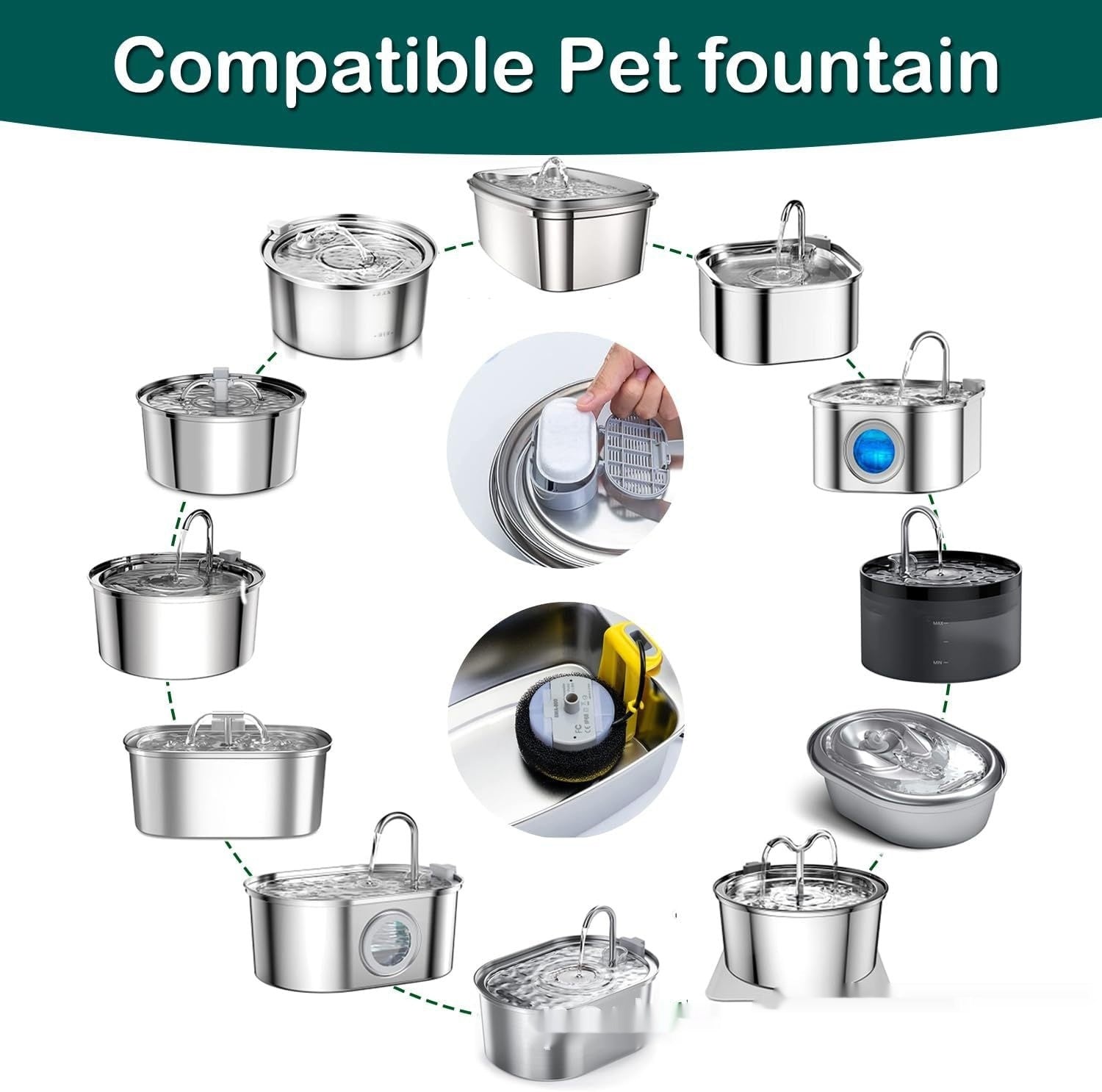 Non-woven Fabric Pet Water Dispenser Filter Element Stainless Steel