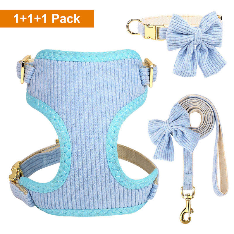 Collar Harness Traction Bow Pet Vest