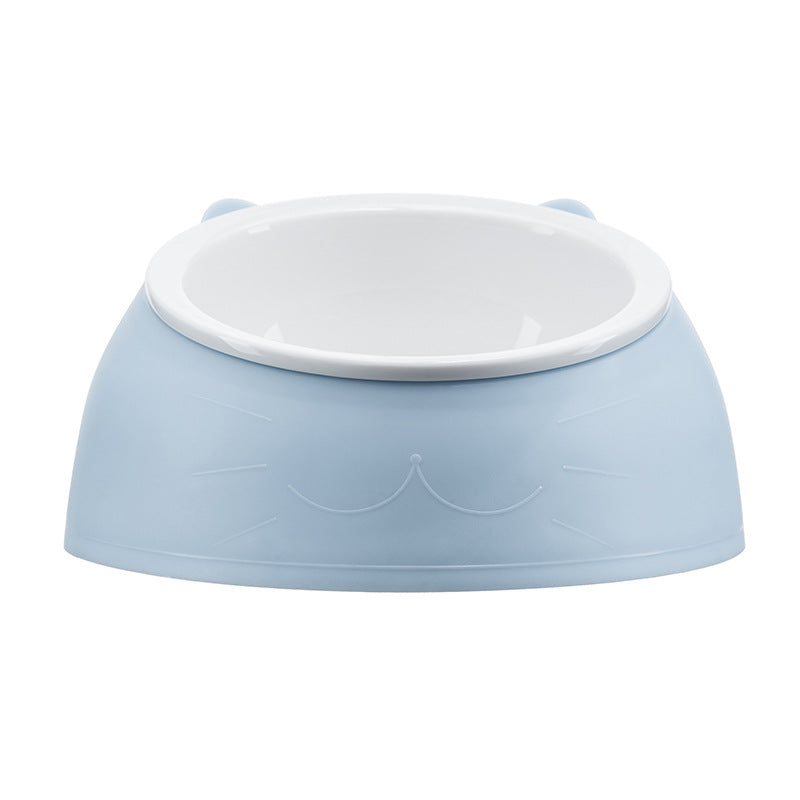 Simple Ceramic Tilting Anti-overturning Cat Food Bowl