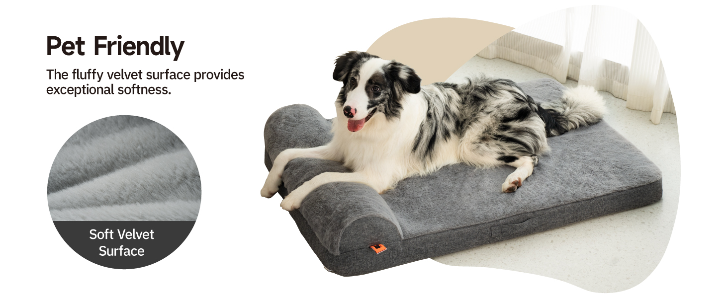 MEWOOFUN Orthopedic Dog Bed For Medium Dogs - Egg Crate Foam Sofa With Waterproof Lining & Anti-Slip Bottom, Washable Removable Cover Brown, Larg