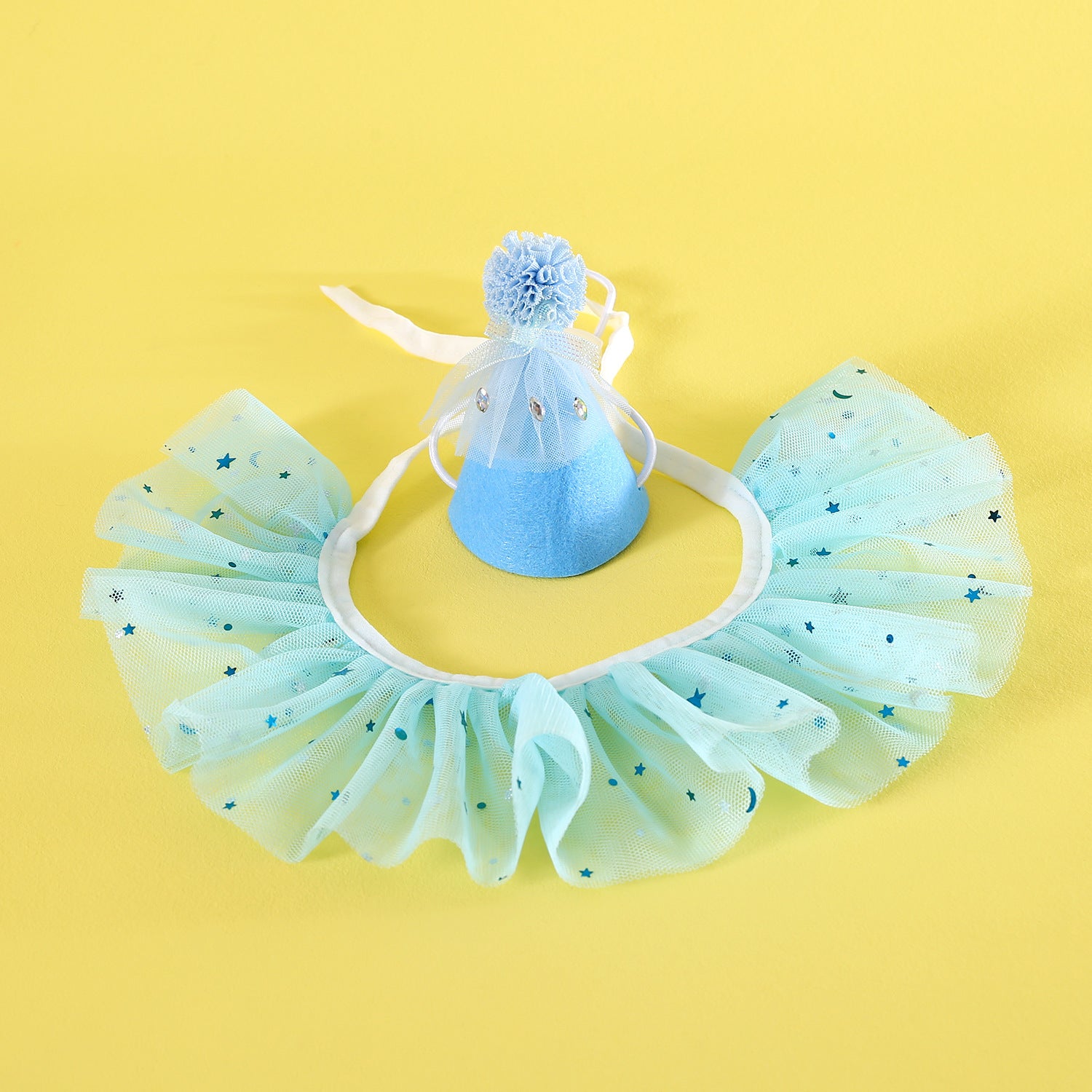 Pet Sequin Lace Bib Rhinestone Gauze Skirt Felt Hat