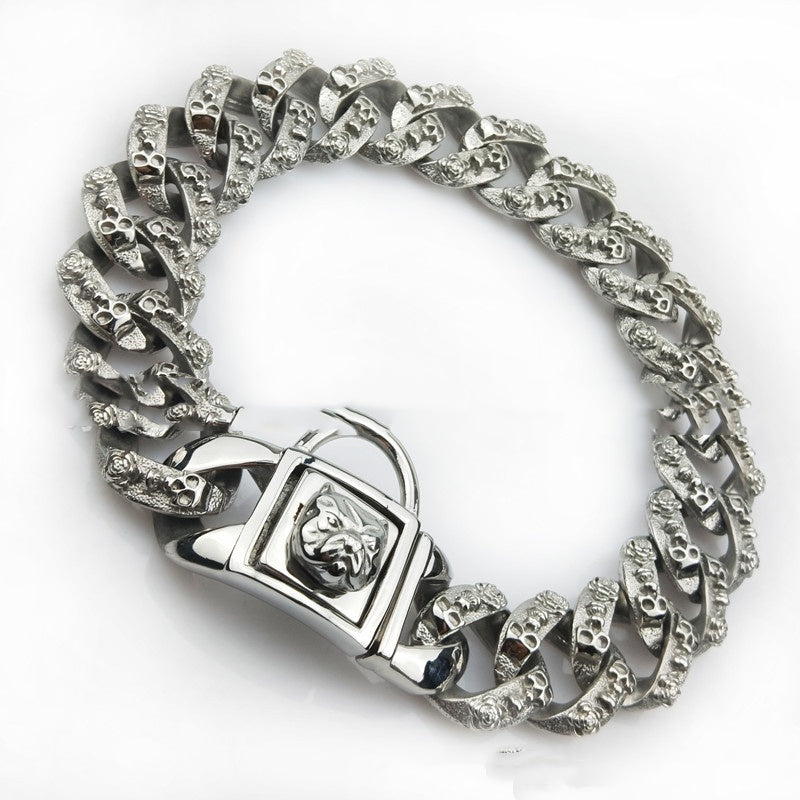 Stainless Steel Skull Dog Collar Necklace