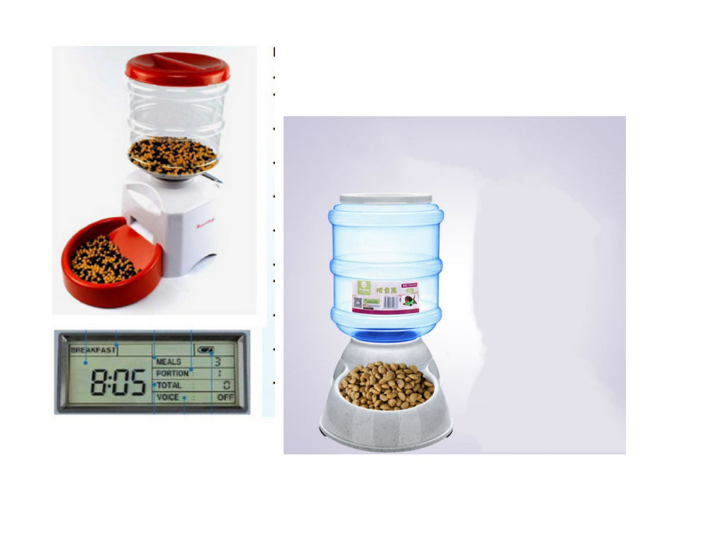 5.5L Automatic Pet Feeder with Voice Message Recording and LCD Screen Large Smart Dogs Cats Food Bowl Dispenser Black