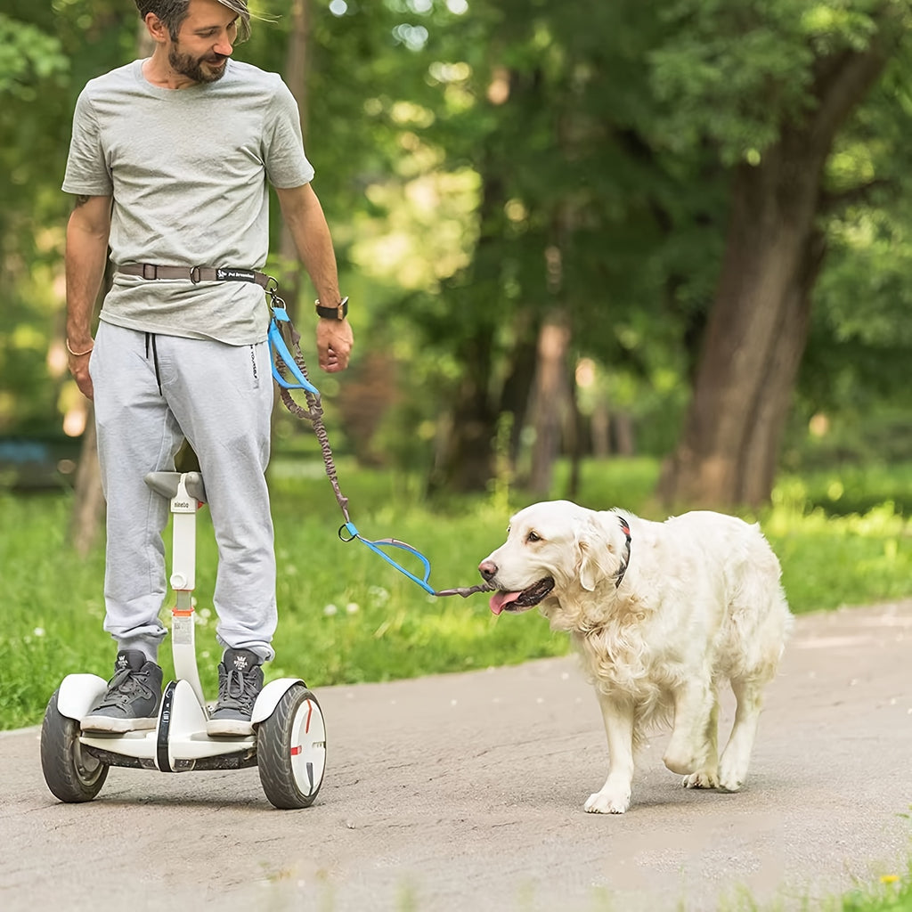 Hands-Free Dog Leash For Running & Walking - Durable Nylon, Adjustable Waist Belt, Ideal For Active Pets