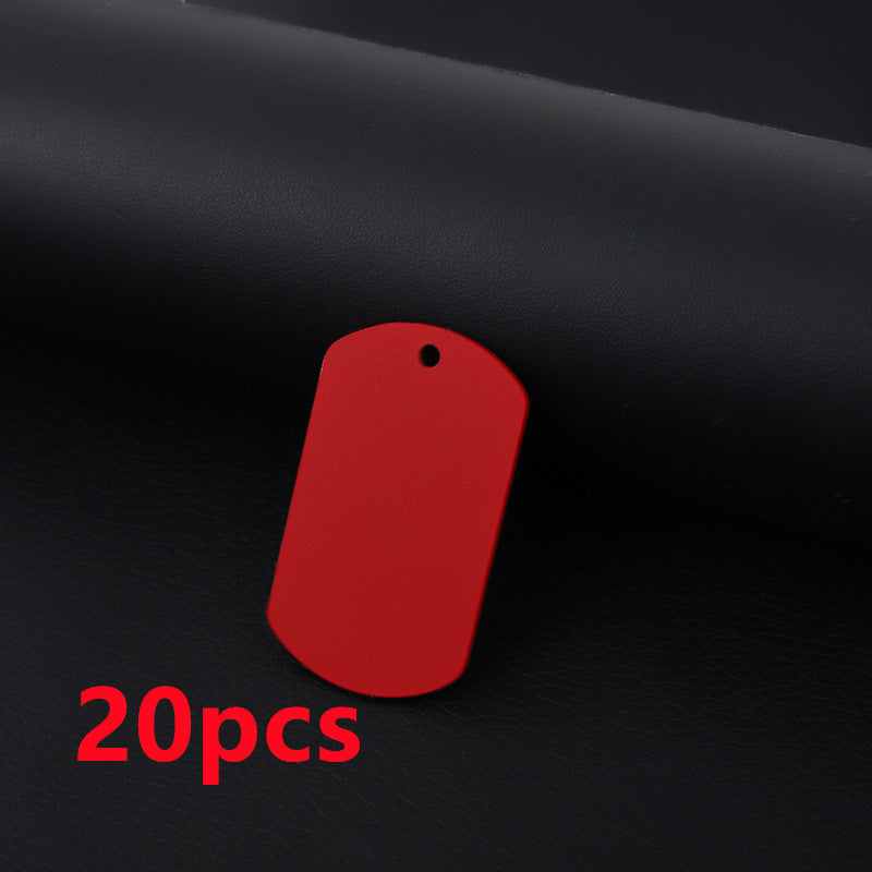 Stainless Steel Hang Tag Colored String Spray Paint Pet Dog Brand Dog Tag Color DIY Accessories