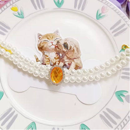 Cat Pet Jewelry Water Drop Pendant Rabbit Necklace