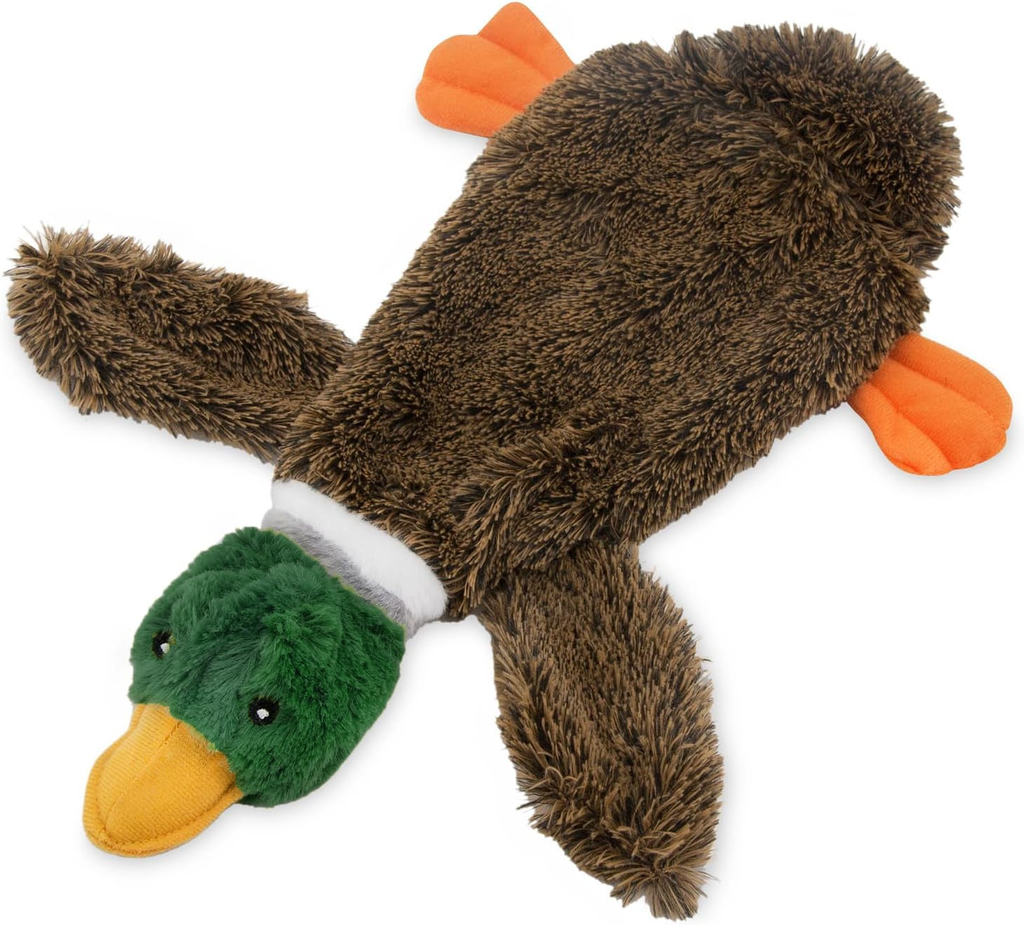 Best Pet Supplies 2-in-1 Stuffless Squeaky Dog Toys With Soft, Durable Fabric For Small, Medium, And Large Pets, No Stuffing For Indoor Play, Supports Active Biting And Play - 1Wild Duck