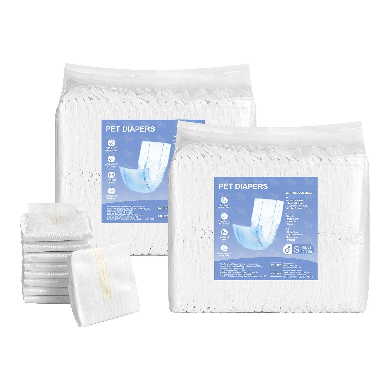 VEVOR Disposable Dog Diapers Super Absorbent Female Dog Diapers S Size 144 Count