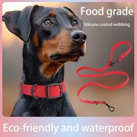 Pet Silicone Collar And Leash Set Comes With A Suitable For Small And Large Dogs, Waterproof And Easy To Clean