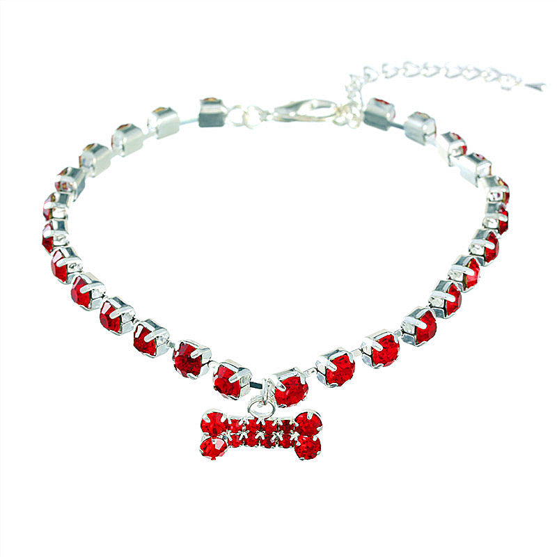 Rhinestone Bone Pendant Rhinestone Necklace