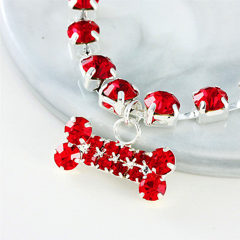 Rhinestone Bone Pendant Rhinestone Necklace