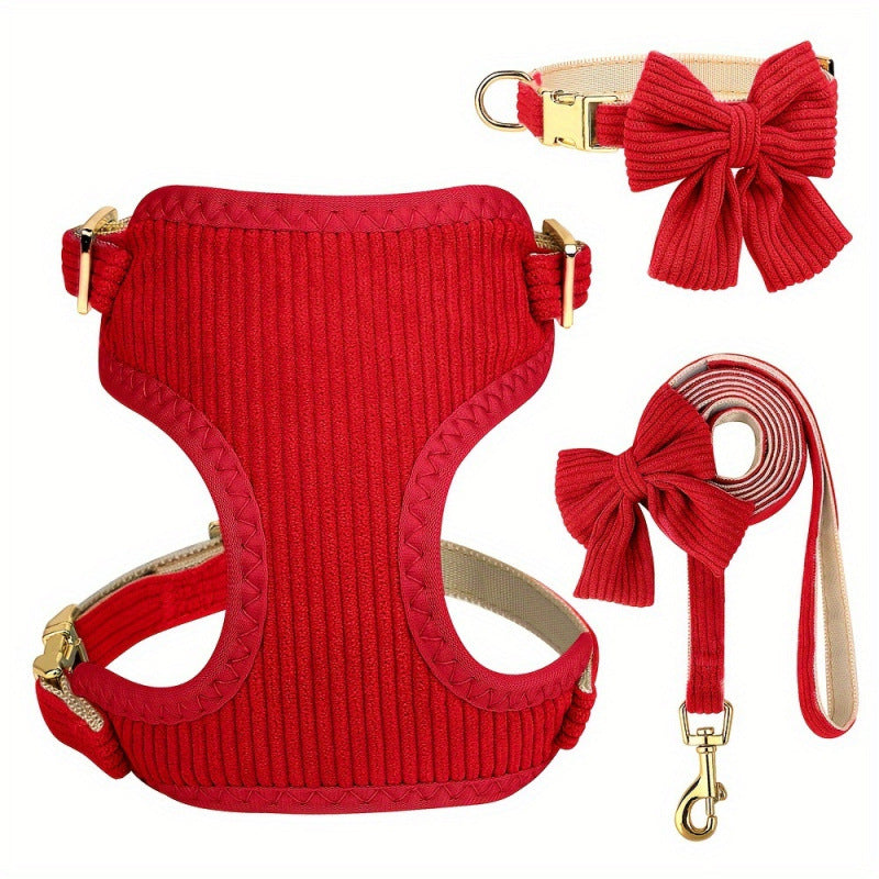 Collar Harness Traction Bow Pet Vest