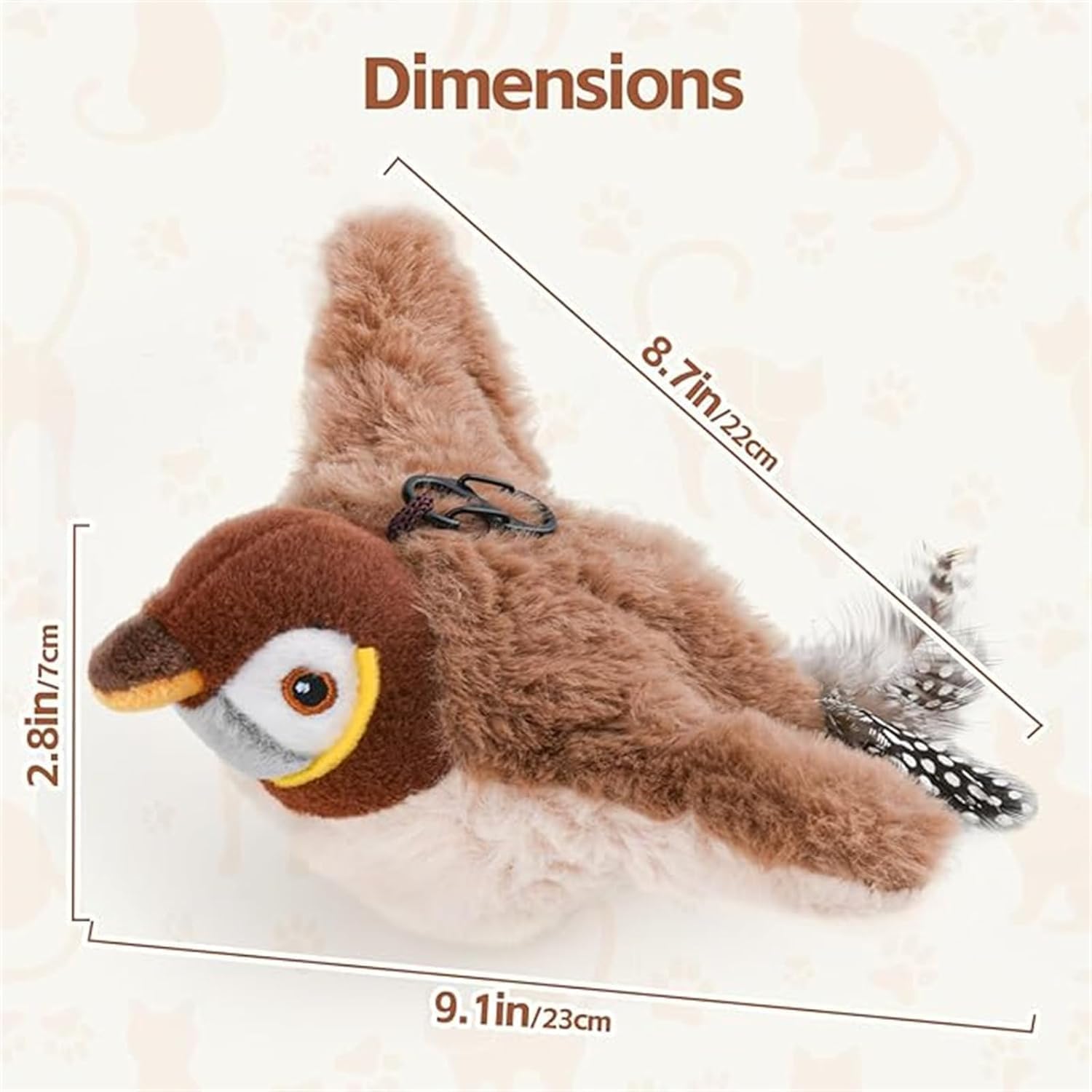 Interactive Chirping Bird Cat Toy, New Flying Interactive Flapping Chirping Bird Cat Toy, Flapping Bird Cat Toy For Indoor Bored Cats, Flapping Bird Cat Toy