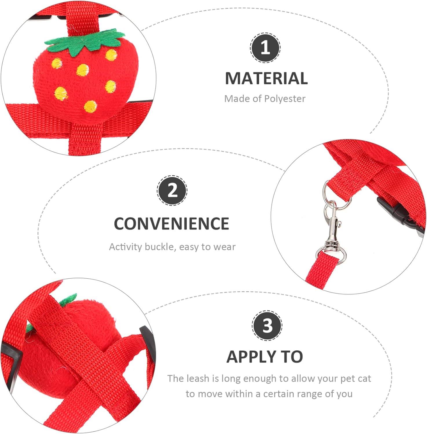 Small Pet Traction Rope And Harness - Keep Your Cat Dog Or Other Small Pet Safe And Secure